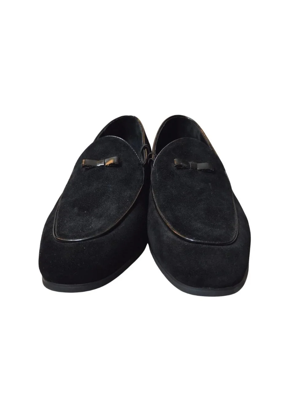 Express Suede Loafers Mens 11 Black Leather Preppy Old Money Academia Office
